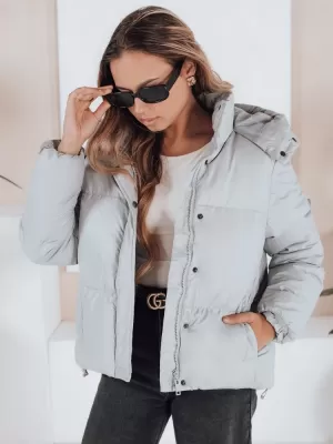 Dámská bunda DSTREET COLLAR TY5190 SVĚTLE ŠEDÁ