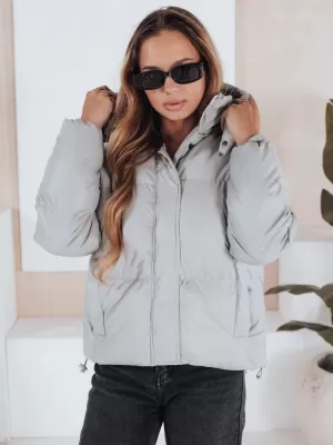 Dámská bunda DSTREET COLLAR TY5190 SVĚTLE ŠEDÁ