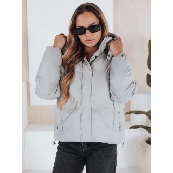  Dámská bunda DSTREET COLLAR TY5190 SVĚTLE ŠEDÁ 