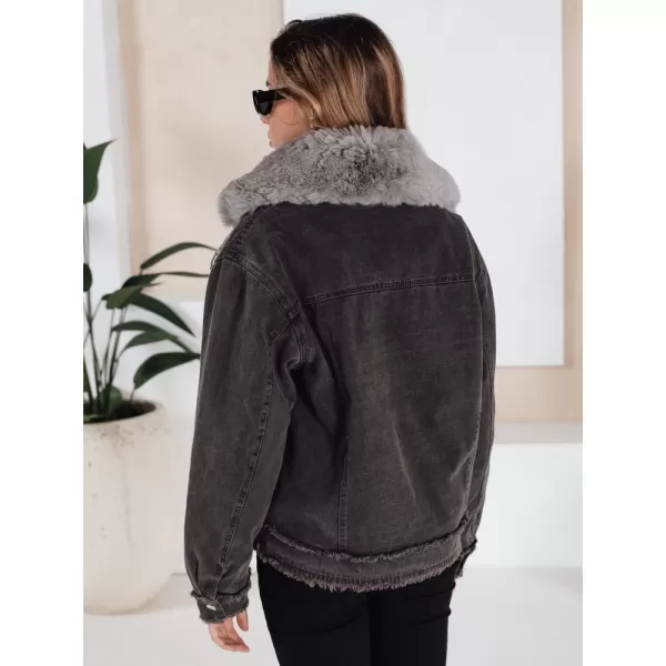  Dámská bunda DSTREET FURDENIM TY5185 TMAVĚ ŠEDÁ 