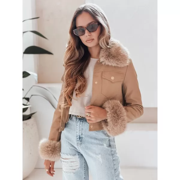  Dámská bunda DSTREET TY5139 KARAMELOVÁ 