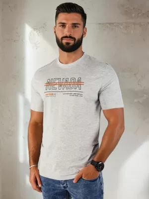 Pánské triko DSTREET RX5436 SVĚTLE ŠEDÁ