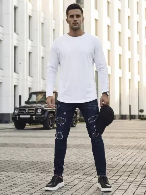 Pánské kalhoty DSTREET UX4142 NÁMOŘNÍ MODRÁ