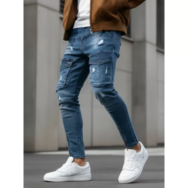  Pánské kalhoty DSTREET UX3293 MODRÁ 