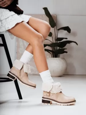 Dámské boty DSTREET ZY1249 BÉŽOVÁ
