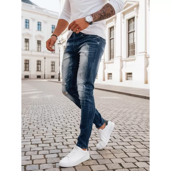  Pánské kalhoty DSTREET UX3993 NÁMOŘNÍ MODRÁ 