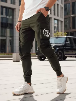 Pánské kalhoty DSTREET UX4165 ZELENÁ