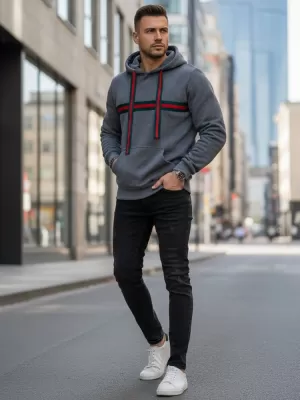 Pánská mikina DSTREET BX5937 ŠEDÁ