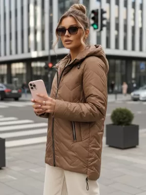 Dámská bunda DSTREET TY5608 HNĚDÁ