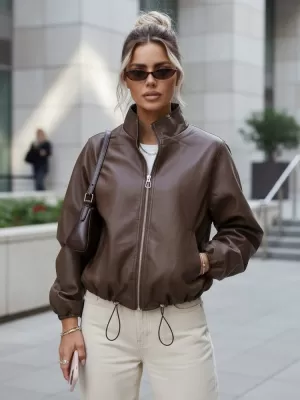 Dámská bunda DSTREET TY5596 HNĚDÁ