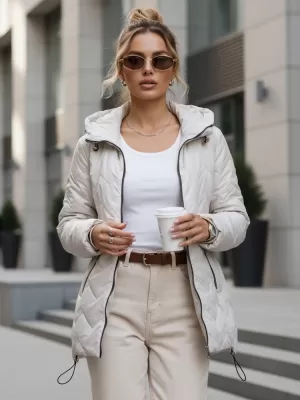 Dámská bunda DSTREET TY5610 SVĚTLE ŠEDÁ
