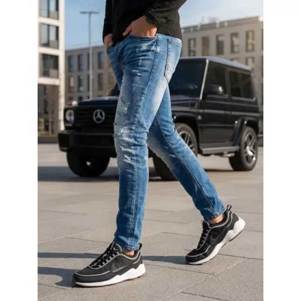  Pánské kalhoty DSTREET UX3821 MODRÁ 