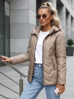 Dámská bunda DSTREET TY5609 KARAMELOVÁ
