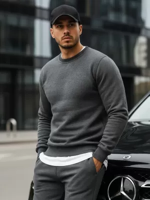 Pánská mikina DSTREET BX2405 TMAVĚ ŠEDÁ