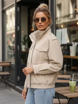 Dámská bunda DSTREET TY5653 BÉŽOVÁ
