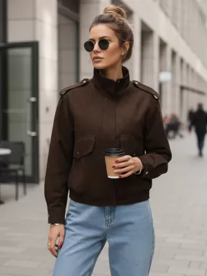 Dámská bunda DSTREET TY5571 HNĚDÁ