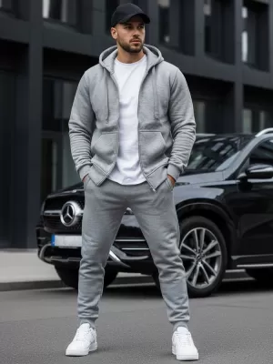 Pánská mikina DSTREET BX2412 SVĚTLE ŠEDÁ