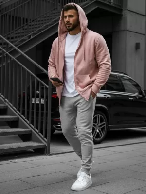 Pánská mikina DSTREET BX4834 RŮŽOVÁ