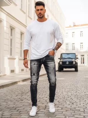 Pánské kalhoty DSTREET UX3996 SVĚTLE ŠEDÁ