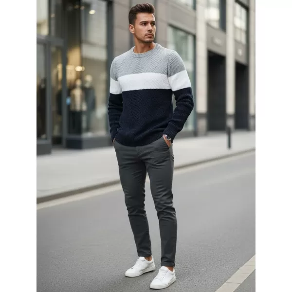  Pánský svetr DSTREET WX2320 TMAVĚ MODRÁ/SVĚTLE ŠEDÁ 