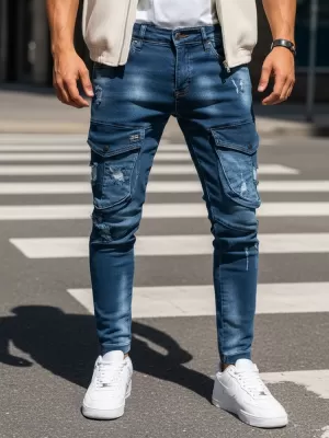Pánské kalhoty DSTREET UX3270 MODRÁ