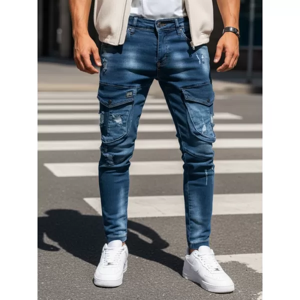  Pánské kalhoty DSTREET UX3270 MODRÁ 