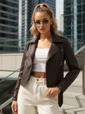 Dámská bunda DSTREET TY5647 HNĚDÁ
