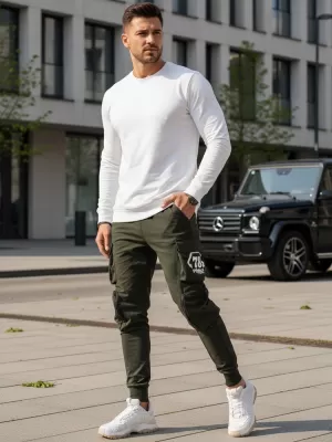 Pánské kalhoty DSTREET UX4165 ZELENÁ