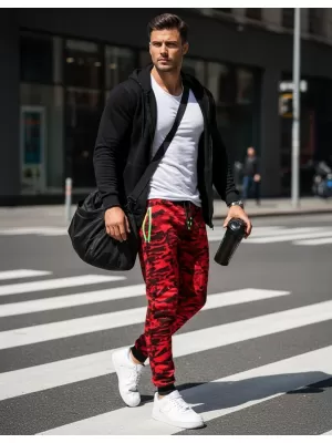 Pánské kalhoty DSTREET UX3510 ČERVENÁ