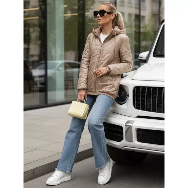  Dámská bunda DSTREET TY5547 KARAMELOVÁ 