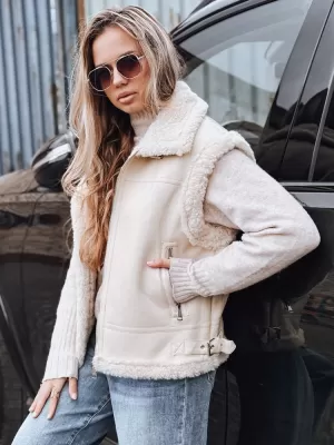 Dámská vesta DSTREET TY5238 BÉŽOVÁ