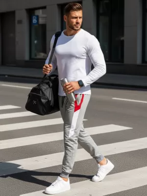 Pánské kalhoty DSTREET UX3204 SVĚTLE ŠEDÁ