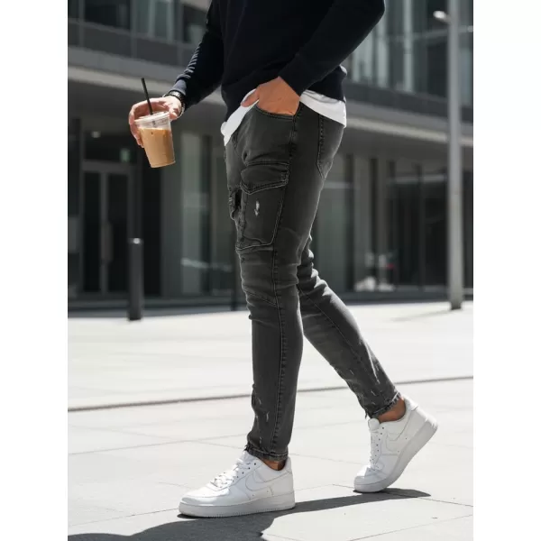  Pánské kalhoty DSTREET UX3288 TMAVĚ ŠEDÁ 