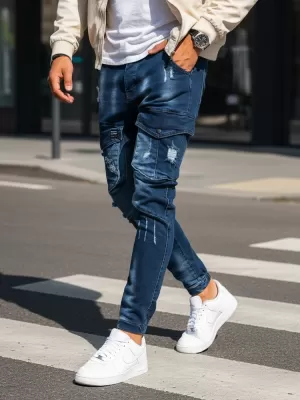 Pánské kalhoty DSTREET UX3271 MODRÁ