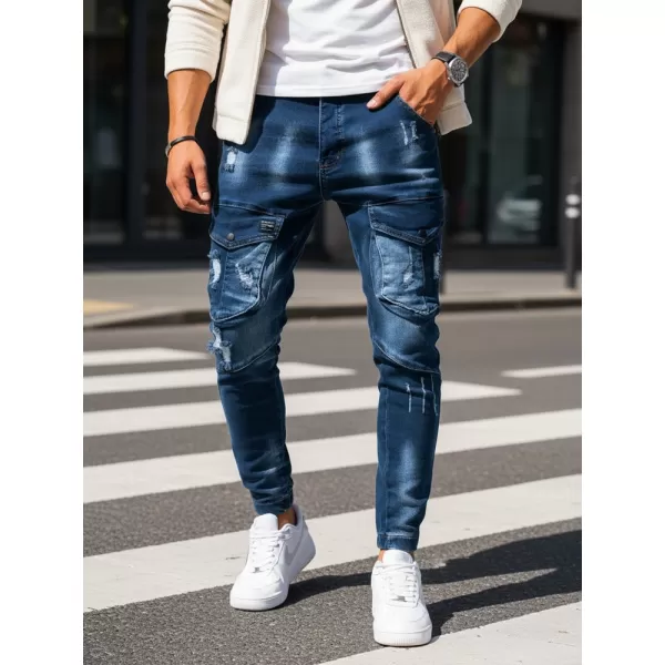  Pánské kalhoty DSTREET UX3271 MODRÁ 