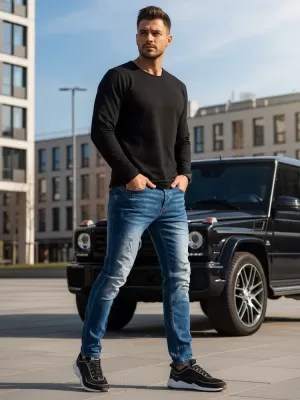 Pánské kalhoty DSTREET UX3821 MODRÁ