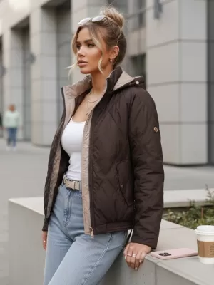 Dámská bunda DSTREET TY5671 HNĚDÁ