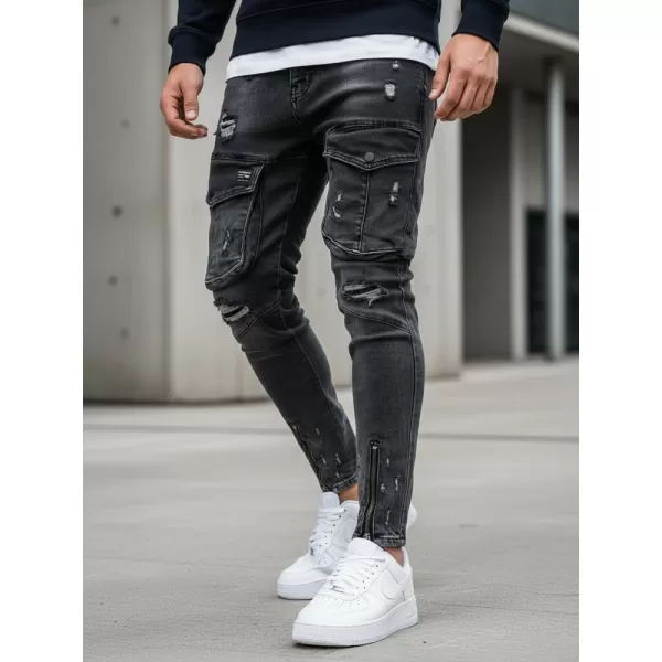  Pánské kalhoty DSTREET UX3288 TMAVĚ ŠEDÁ 