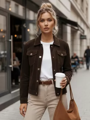 Dámská bunda DSTREET TY5583 HNĚDÁ