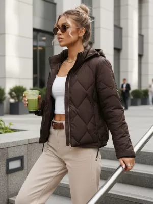 Dámská bunda DSTREET TY5670 HNĚDÁ