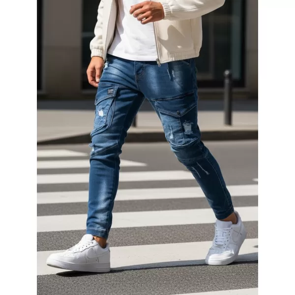  Pánské kalhoty DSTREET UX3270 MODRÁ 