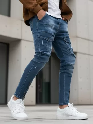 Pánské kalhoty DSTREET UX3293 MODRÁ