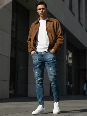 Pánské kalhoty DSTREET UX3293 MODRÁ