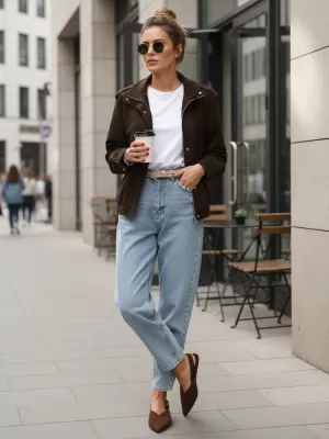 Dámská bunda DSTREET TY5571 HNĚDÁ