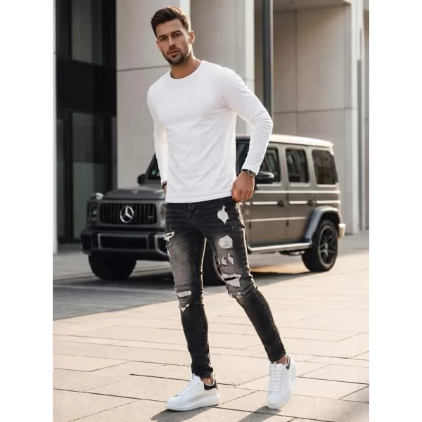  Pánské kalhoty DSTREET UX4152 TMAVĚ ŠEDÁ 