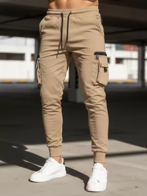 Pánské kalhoty DSTREET UX4157 BÉŽOVÁ