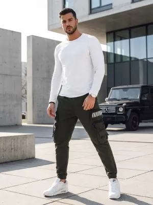 Pánské kalhoty DSTREET UX4160 ZELENÁ