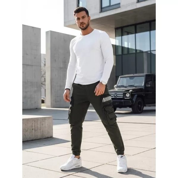  Pánské kalhoty DSTREET UX4160 ZELENÁ 