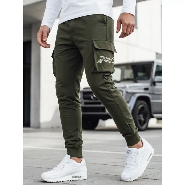  Pánské kalhoty DSTREET UX4162 ZELENÁ 