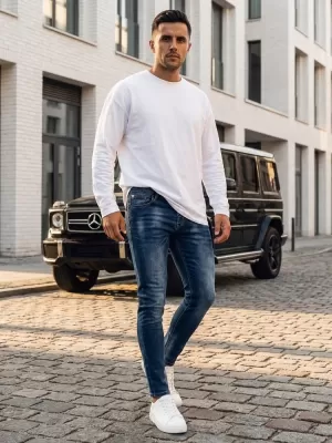 Pánské kalhoty DSTREET UX3991 SVĚTLE MODRÁ